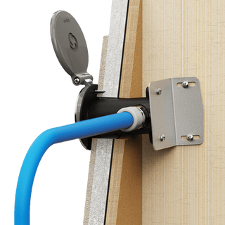 A render showing the backend of the bracket mounting sleeve. The bracket is secured to the stud.