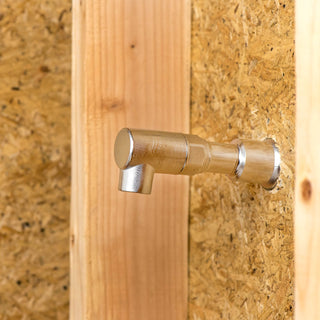 The backend of an Aquor Hydrant with a half inch NPT Elbow Inlet.