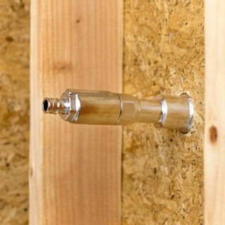 A half PEX expansion inlet connected to the backend of a Aquor house hydrant.