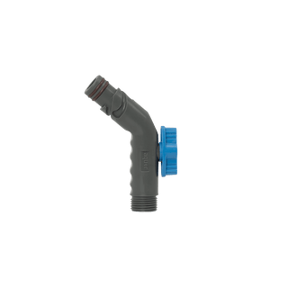 A product shot of the slate gray removable faucet connector.
