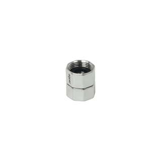 A product shot of the double-female threaded adapter.