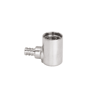 A product shot of the half inch elbow PEX crimp inlet.