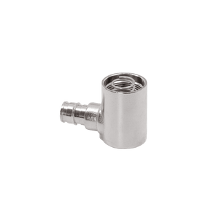 A product shot of the half inch elbow PEX expansion inlet.