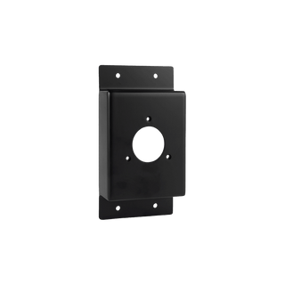 A product shot of the matte black 1.5" mounting box for the house hydrant v1+.
