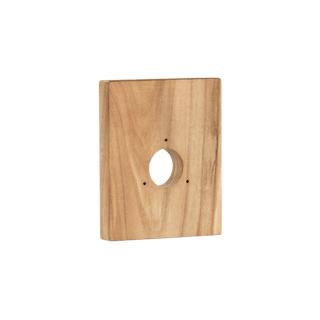 A product shot of the teak mounting block for the house hydrant v1+.