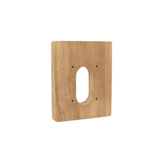 A product shot of the teak mounting block for the house hydrant v2+.