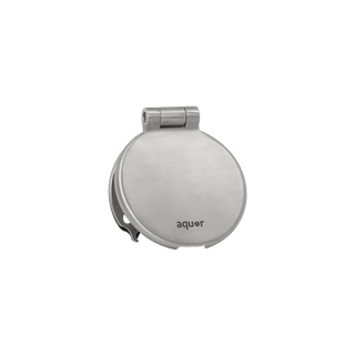 A product shot of the brushed stainless house hydrant v1+ debris cover.