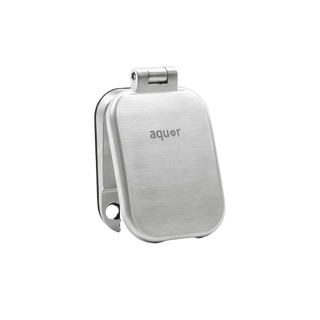 A product shot of the brushed stainless house hydrant v2+ debris cover.