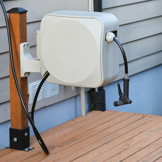 Retractable Hose Reel 80' with Reel Cover Bundle