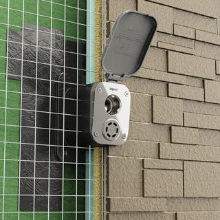 Aquor No-Show Mounting Box V2+ 3 inch installed on stone 