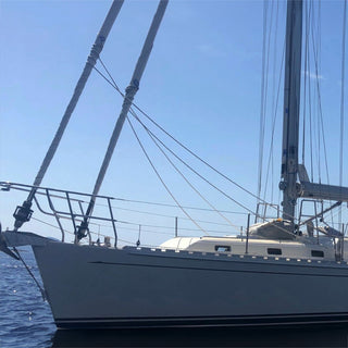 A sailboat in the water. 